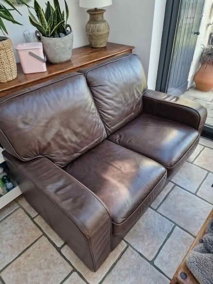 Photo of free Brown leather sofa (Wr127ax) #1