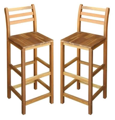 Photo of free 2 Bar Chairs Acacia Wood (Bishop Auckland DL14) #1
