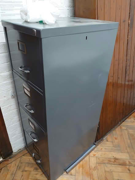 Photo of free Four drawer metal filing cabinet (Wandsworth Common SW17) #2