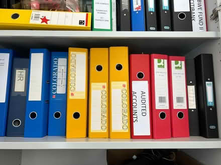 Photo of free Lever Arch folders various colours (w2 2es) #1