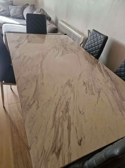 Photo of free Marble effect dining table and 6 chairs (Central Preston PR1) #2