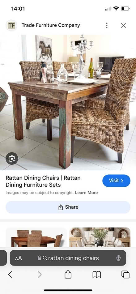 Photo of Rattan dining chairs 4 or 6 (Cheshunt) #1