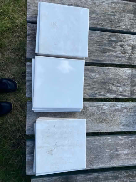 Photo of free 25 white square tiles (Welwyn Garden City (AL7)) #1