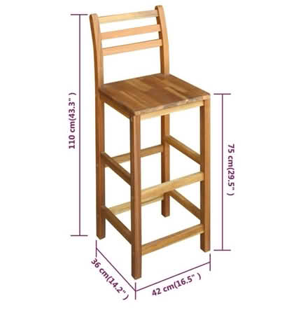 Photo of free 2 Bar Chairs Acacia Wood (Bishop Auckland DL14) #2