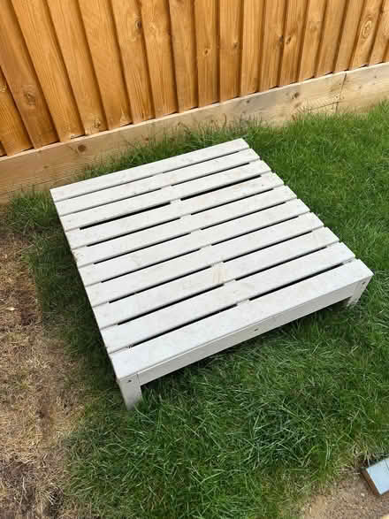 Photo of free Small wooden platform in light blue/grey paint (Maldon Wick CM9) #2