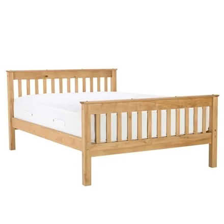 Photo of free Small 50” wooden double bed & mattress (Kings Heath B13) #1