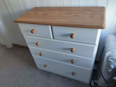Photo of free White & Oak Chest of Drawers Good Condition (Porthleven TR13) #1