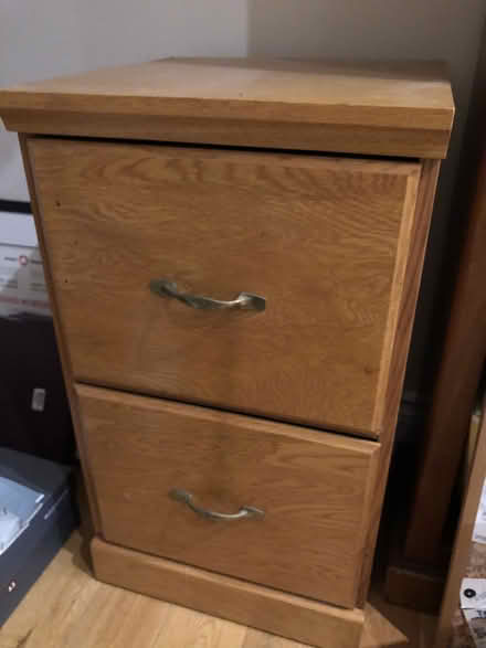Photo of free Small wooden filing cabinet (Jane/Bloor) #1