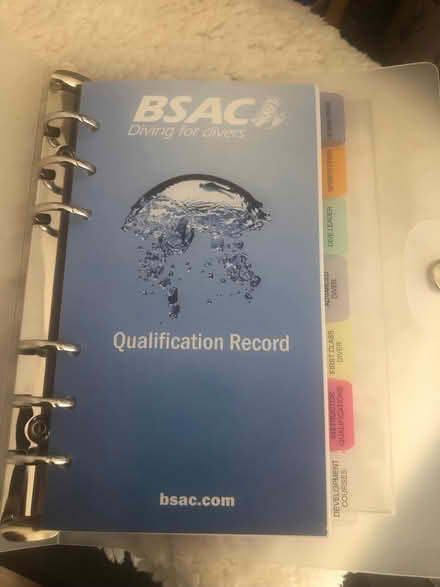 Photo of free BSAC Scuba Diving QUALIFICATION RECORD (Hyde Lea ST17) #3