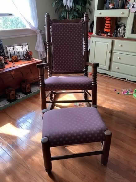 Photo of free Rocking Chair and Stool (Woodridge,Hobson &Woodridge dr) #1