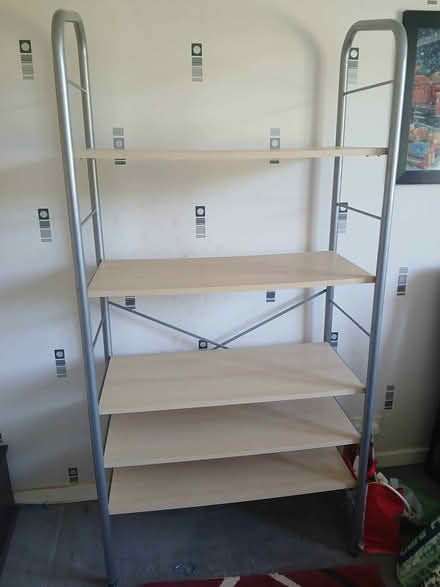 Photo of free multi position wood/metal shelf unit (Mile Oak BN41) #1