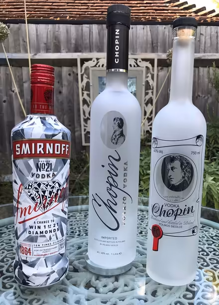 Photo of free 3 Interesting Empty Vodka Bottles (BR6) #1