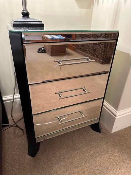 Photo of free Mirrored Glass Bedside Table (Great Braxted CM8) #1