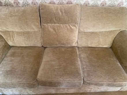 Photo of free Pale mustard chenille sofa bed (Stretton, alfreton) #3