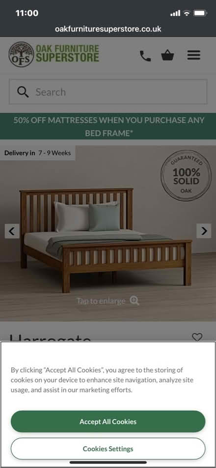 Photo of free Kingside bed frame (Acton) #1