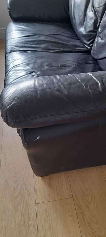 Photo of free Two 2 seater black leather sofas (Dublin12) #4