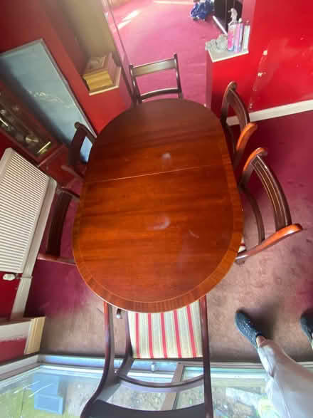 Photo of free Extendable mahogany dining table and 6 chairs. (Morecambe LA4) #2