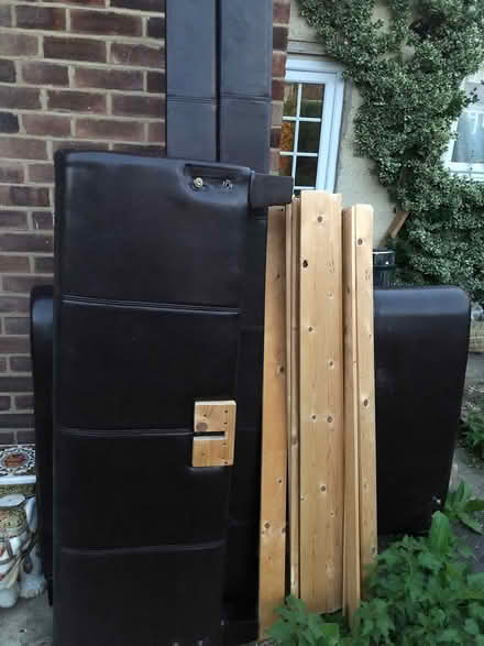 Photo of free Faux Leather Sleigh Style Bed (DA12) #1