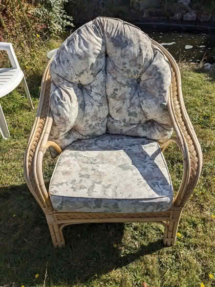 Photo of free Cane garden chairs + table (Gunton NR32) #4