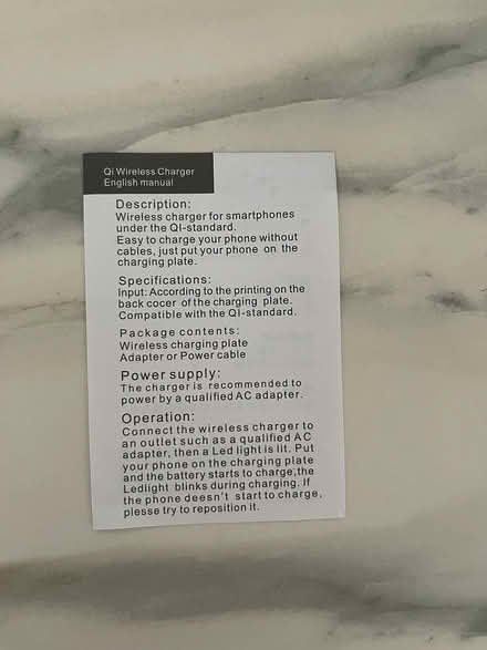 Photo of free Wireless charger new (Near buona vista mrt station) #2