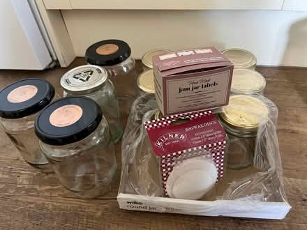 Photo of free clean jars, labels & jar seal tops (Rowsley DE4) #1