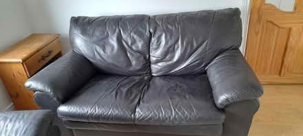 Photo of free Two 2 seater black leather sofas (Dublin12) #3