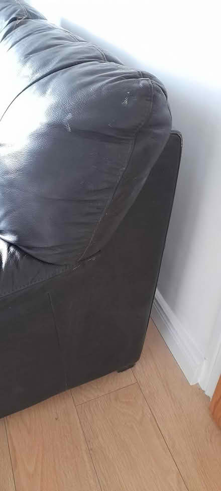 Photo of free Two 2 seater black leather sofas (Dublin12) #2