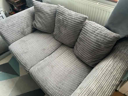 Photo of free 2 seater grey chorded sofa (LE3) #2