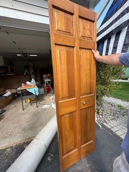 Photo of free Folding closet doors, solid wood (Liverpool) #1