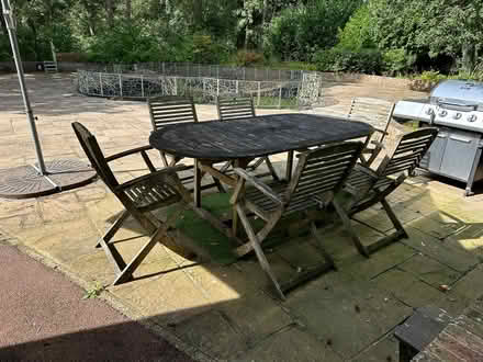 Photo of free 6 - Seater Wooden Garden & Chairs (Great Braxted CM8) #1
