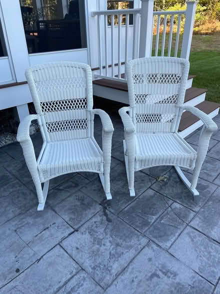 Photo of free 2 faux wicker chairs (Frontier Lane Millis) #1