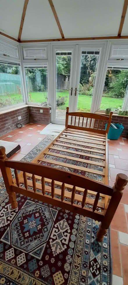 Photo of free Wooden single bed frame (Westminster Park CH4) #1