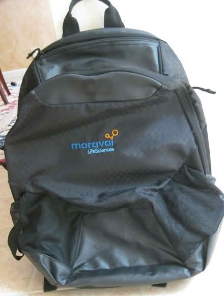 Photo of free black backpack, Maravai logo (Los Altos) #1