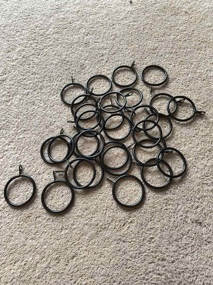 Photo of free 30 black matte curtain rings (Bedwell SG1) #1
