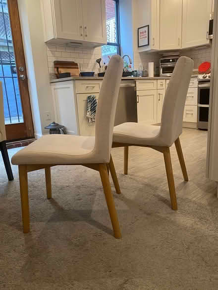 Photo of free Two upholstered dining chairs (Dupont Circle) #2