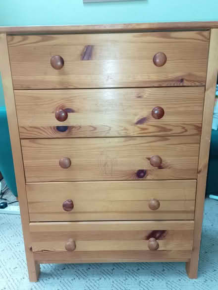 Photo of free Wooden chest of drawers (Hoole CH2) #2