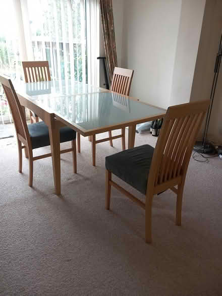 Photo of free Glass top extending table & chairs (RH16) #1