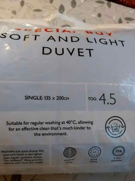 Photo of free Single duvet (Rotherhithe SE16) #1