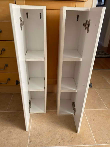 Photo of free Two slim white wall cabinets (King's College Playing Fields HA4) #3