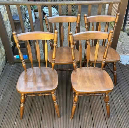 Photo of free Four wooden dining chairs. (Hoyland Common S74) #1
