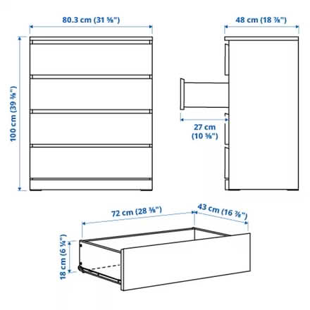 Photo of free IKEA Malm four drawer chest (Glastonbury, BA6) #2