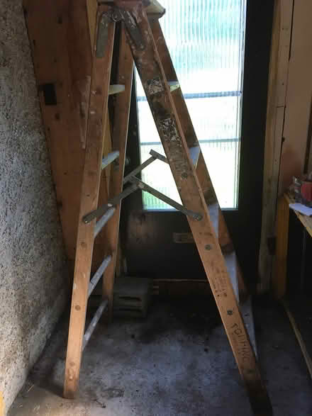 Photo of free Heavy Wooden Ladder (Westboro) #1