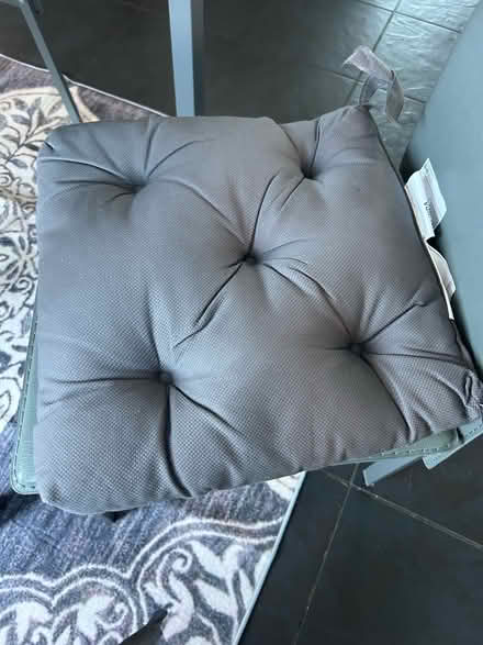Photo of free 4 grey ikea dining chair cushions (Dunstable) #1