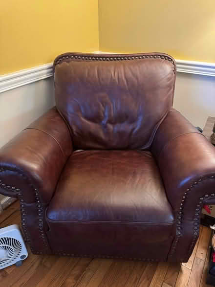 Photo of free Brown leather chair (Burke) #1