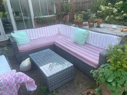 Photo of free Garden sofa and coffee table (East Horsley KT24) #2