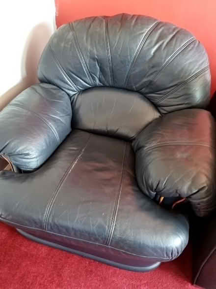 Photo of free Dark Blue Leather Armchair Recliner (Crystal Peaks S20) #1