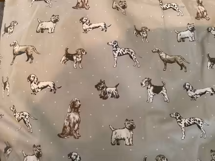 Photo of free Pair of large curtains - dog pattern (Loughborough LE11) #3