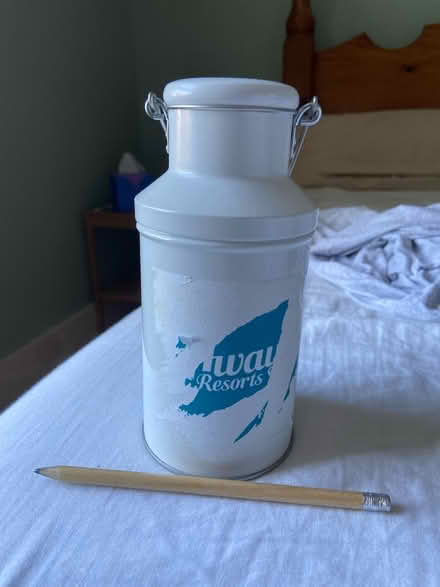Photo of free Metal storage jar with handle (Brookwood GU24) #2