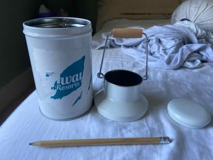 Photo of free Metal storage jar with handle (Brookwood GU24) #1