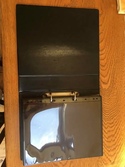 Photo of free A4 ring binder containing 68 plastic folders (Tolworth KT6) #1